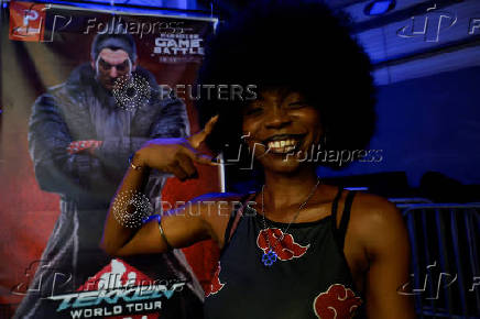 Katsuhiro Harada, Japanese director, producer, and creator of the video game Tekken, visits the Paradise Game room in Abidjan