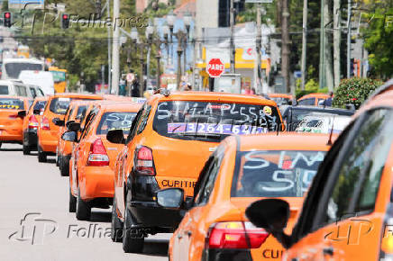 Protesto de taxistas em curitiba