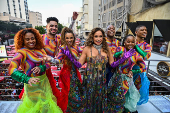 Daniela Mercury no Bloco Pipoca da Rainha, na rua da Consolação