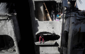 Aftermath of an Israeli strike in Jabalia