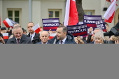 Polish presidential candidatee Karol Nawrocki campaigns in Wegrow