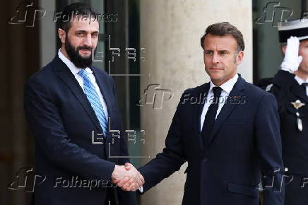 French President Macron receives Syria interim leader Ahmed Al-Charaa