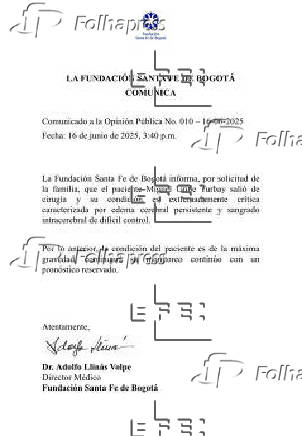 El senador colombiano herido en un atentado en condición 