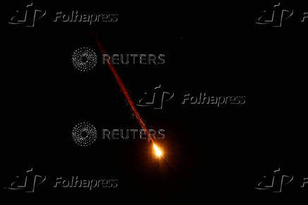 Missiles launched from Iran towards Israel are seen from Tubas
