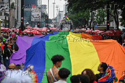 29° Parada do Orgulho LGBTqia+ de São Paulo, na Avenida Paulista