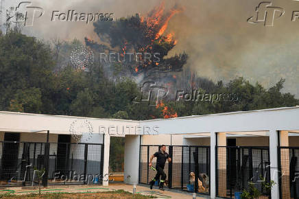 Wildfire burns near Montenegrin beach town