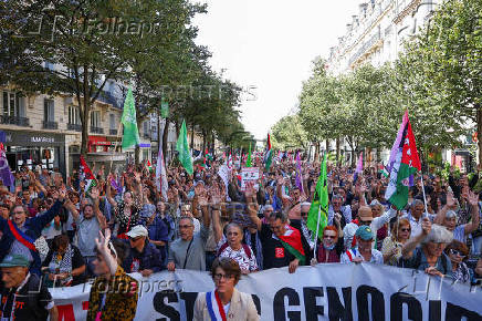 Protest against Israel's actions in the Gaza Strip, in Paris