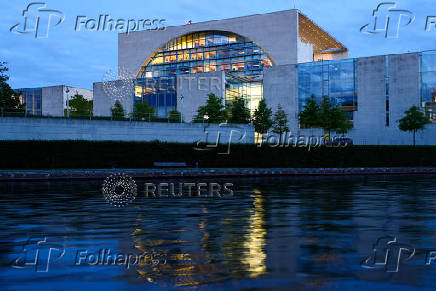 A general view shows the Chancellery building in Berlin