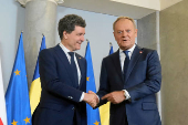 Polish Prime Minister Tusk meets with Romanian President Dan in Warsaw