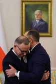 Polish President Duda meets with President-elect Nawrocki, in Warsaw