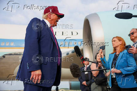 U.S. President Donald Trump arrives at Joint Base Andrews