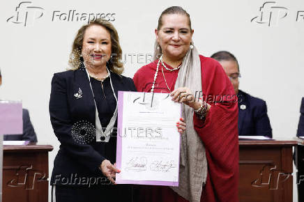 Judges elected to Mexico's Supreme Court receive certificates confirming their victory in the judicial election in Mexico City