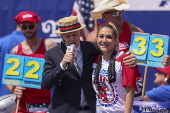 Nathan's Hot Dog eating contest in New York