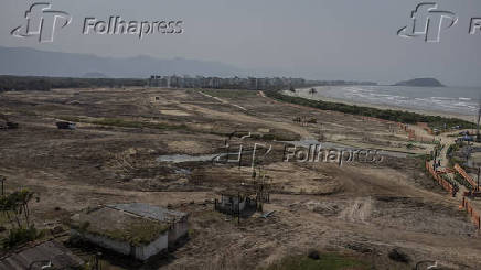Imagem de drone da Riviera de São Lourenço, em Bertioga