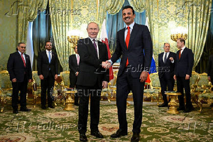 Russia's President Vladimir Putin meets Qatar's Emir Tamim bin Hamad Al Thani in Moscow