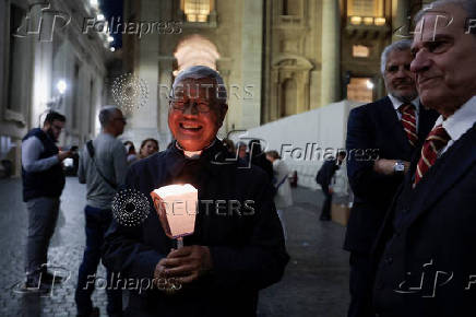 Torchlight procession ahead of the Conclave in St Peter's Square at the Vatican