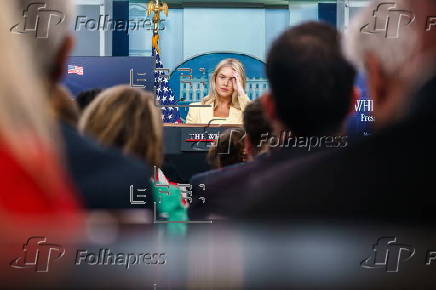 White House Press Secretary Leavitt addresses reporters in Washington, DC