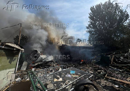 Aftermath of a Russian drone strike in Zaporizhzhia