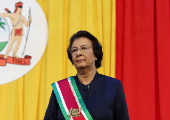 Suriname's Jennifer Simons sworn in as president, in Paramaribo