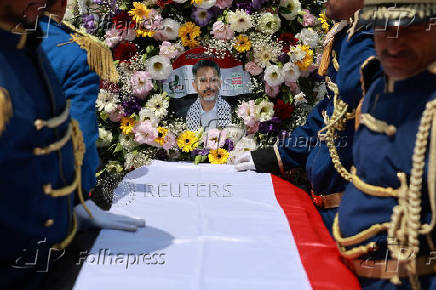 Funeral procession of Houthi government officials killed in an Israeli strike, in Sanaa