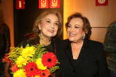 Eva e Nicette na estreia de 