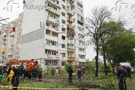 The aftermath of the overnight Russian attack in Ukraine's Kharkiv