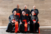 U.S Cardinals leave the Pontifical North American College to enter the conclave
