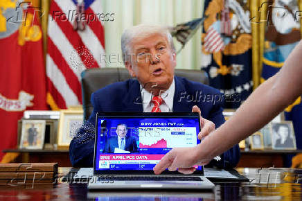U.S. President Donald Trump and Elon Musk attend a press conference at the White House