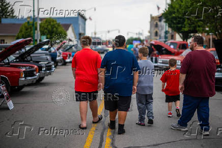 Local residents attend the 'Downtown Cruise In' car show in Union City, Indiana