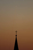 An interceptor missile is seen from Jerusalem