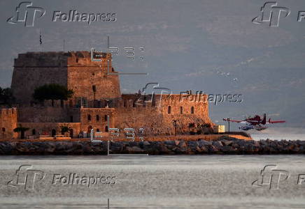 Wildfire in Feneos, Corinth, southern Greece