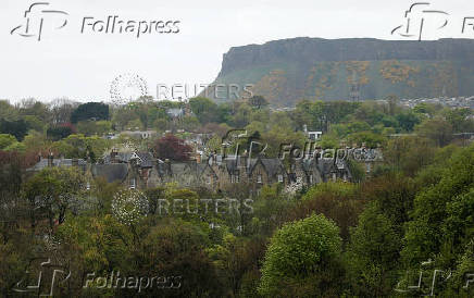 FILE PHOTO: Arthur's Seat is seen behind homes in the Morningside suburb of Edinburgh