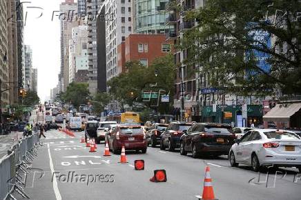 tráfego pesado em manhattan devido à unga 80.