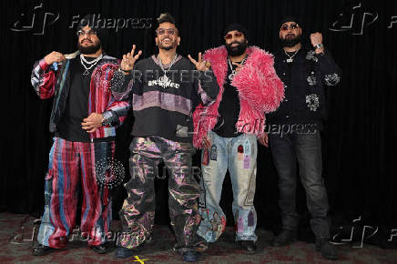 Inderpal Moga, Jazzy B, Chani Nattan and GMINXR pose backstage at the 54th annual Juno Awards in Vancouver