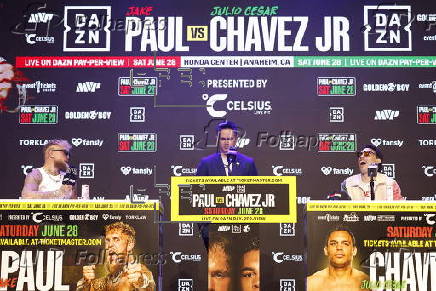 Boxers Jake Paul and Julio Cesar Chavez Jr. hold press conference for upcoming boxing mastch