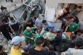 Aftermath of an Israeli strike on a house in Jabalia, in the northern Gaza Strip