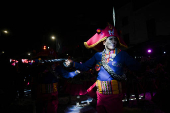 Bolivians celebrate the Gran Poder parade, in La Paz