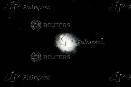 Missiles launched from Iran towards Israel are seen from Tubas