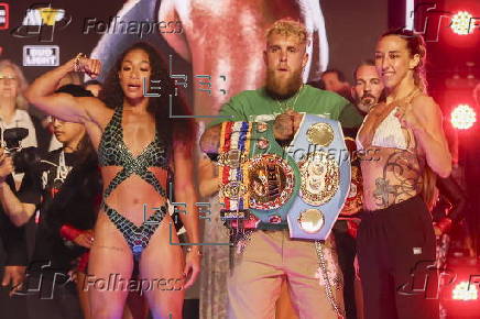 Boxers weigh-in before Taylor vs Serrano boxing match