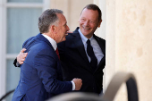 Meeting at the Elysee presidential palace, in Paris