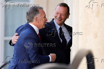 Meeting at the Elysee presidential palace, in Paris