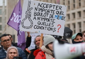 Protest against social reforms of the Belgian government