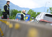 Police check at the Austria-Germany border