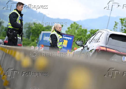 Police check at the Austria-Germany border