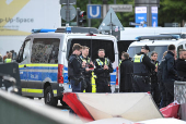 Aftermath of a knife attack at Hamburg's main train station