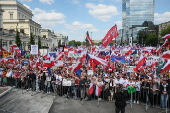 Rally for Polish presidential candidate Rafal Trzaskowski