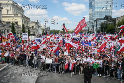 Rally for Polish presidential candidate Rafal Trzaskowski