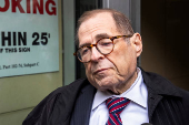 U.S. Congressman Jerry Nadler speaks to members of the media at US Immigration Court in New York City