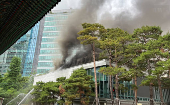Fire at the Central Buddhist Museum building in Seoul