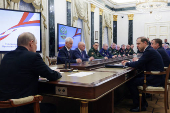 Russia's President Putin chairs a meeting with senior officials and military commanders in Moscow